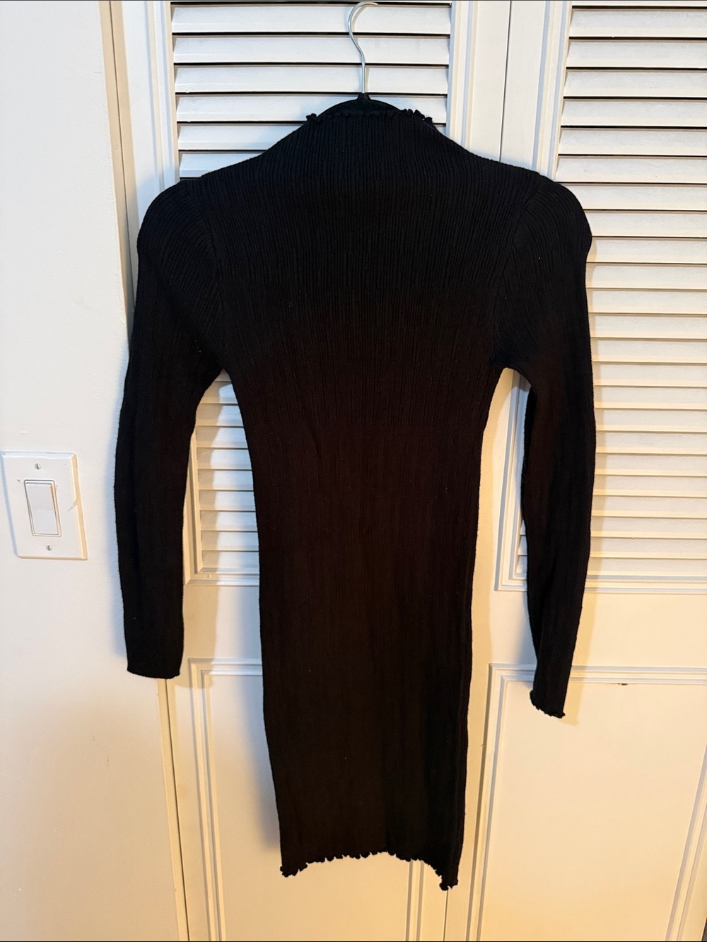 Princess Polly Black Long-Sleeve Sweater Bodycon Dress (NEVER WORN)
